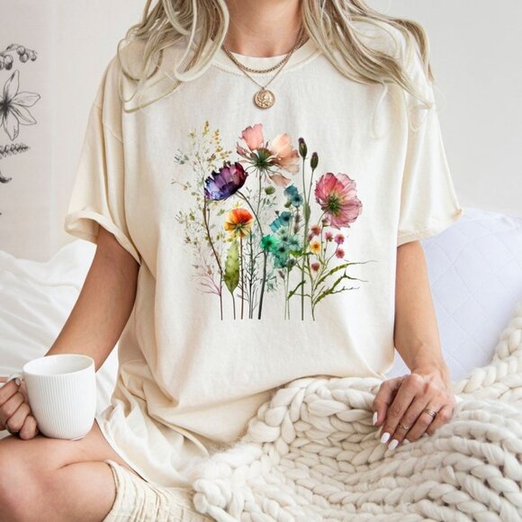 Flower Bouquet Shirt, Flower T Shirt, Retro Floral Shirt - Picture 1 of 2